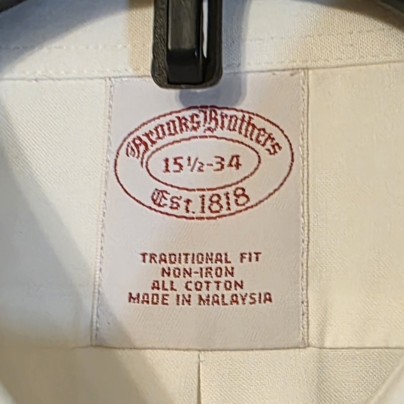 Brooks Brothers White Non-Iron Dress Shirt 15.5 - 34 EUC - Picture 3 of 11